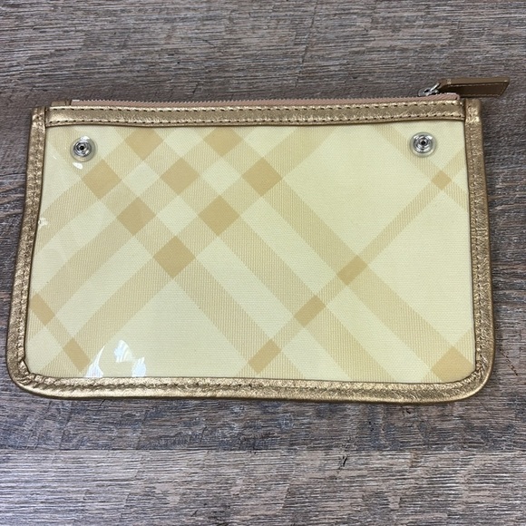 BURBERRY Gold/Lime Supernova Check Vinyl and Leather
Lawrence Snap Pouch - Picture 5 of 12